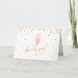 Elegant Gold Confetti en Champagne Hartelijk dank Kaart