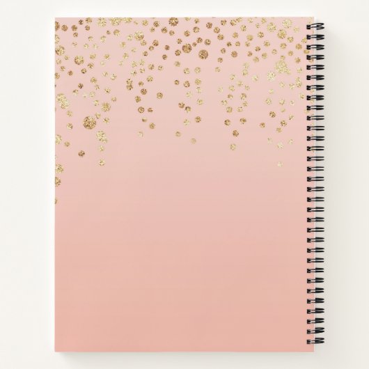 Elegant Gold confetti en lijst spiral notebook Notitieboek (Achterkant)