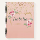 Elegant Gold confetti en lijst spiral notebook Notitieboek (Voorkant)