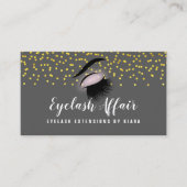 Elegant Gold Confetti Eyelash Extensions Afsprakenkaartje (Voorkant)