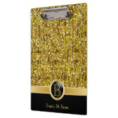 Elegant Gold Confetti Glitter Print Klembord (Links)