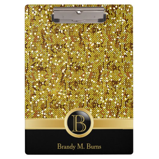 Elegant Gold Confetti Glitter Print Klembord (Voorkant)