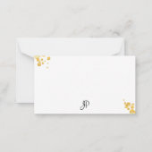 Elegant Gold Confetti Handgeschreven Monogrammen Notitiekaartje (Achterkant)