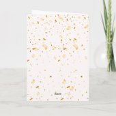 Elegant Gold Confetti Happy Birthday Card - Modern Kaart (Achterkant)