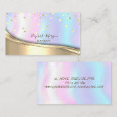 Elegant Gold Confetti, holografisch Visitekaartje (Voorkant / Achterkant)