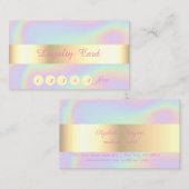 Elegant, Gold, Confetti, holografische Kaart Klantenkaartje (Voorkant / Achterkant)