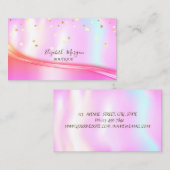 Elegant Gold Confetti, holografische kabel Visitekaartje (Voorkant / Achterkant)