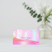 Elegant Gold Confetti, holografische kabel Visitekaartje (Staand voorkant)