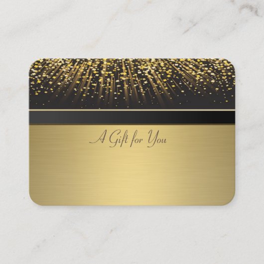 Elegant Gold Confetti Kortingskaartje (Voorkant)