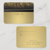 Elegant Gold Confetti Kortingskaartje (Voorkant / Achterkant)