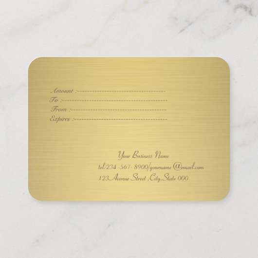 Elegant Gold Confetti Kortingskaartje (Achterkant)