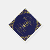 Elegant Gold Confetti Law School Afstuderen Blauw Servet (Hoek)
