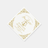 Elegant Gold Confetti Law School Afstuderen Wit Servet (Hoek)