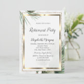 Elegant Gold Confetti Lijst Pine Tree Retirement Kaart (Staand voorkant)