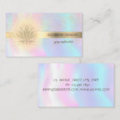 Elegant Gold Confetti, Lotus, holografisch Visitekaartje (Voorkant / Achterkant)