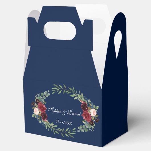 Elegant Gold Confetti Love Burgundy Wedding Bedankdoosjes (Geopend)