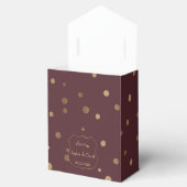 Elegant Gold Confetti Love Burgundy Wedding Bedankdoosjes (Geopend)