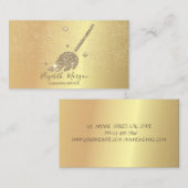 Elegant Gold Confetti Maid Cleaning House Visitekaartje (Voorkant / Achterkant)
