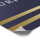 Elegant Gold Confetti & Navy Blue Welcome Sign Poster (Hoek)