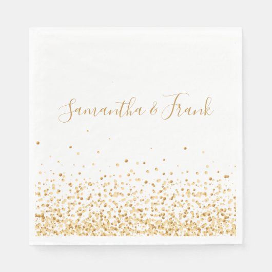 Elegant Gold Confetti, op maat gemaakt Servet (Voorkant)