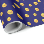 Elegant Gold Confetti op Navy Blue Cadeaupapier (Rol Hoek)