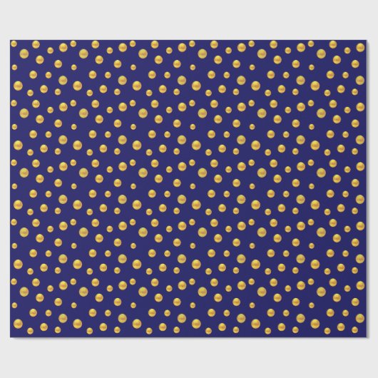 Elegant Gold Confetti op Navy Blue Cadeaupapier (Vlak)