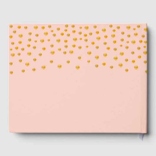 Elegant Gold Confetti op Roos Gold Gastenboek (Achterkant)