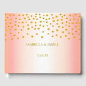 Elegant Gold Confetti op Roos Gold Gastenboek (Voorkant)