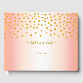 Elegant Gold Confetti op Roos Gold Gastenboek