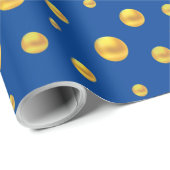 Elegant Gold Confetti op Royal Blue Cadeaupapier (Rol Hoek)