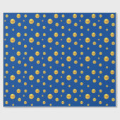 Elegant Gold Confetti op Royal Blue Cadeaupapier (Vlak)