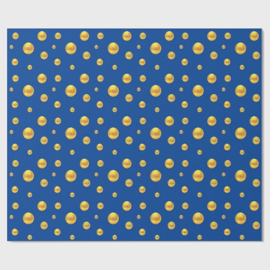 Elegant Gold Confetti op Royal Blue Cadeaupapier (Vlak)