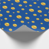 Elegant Gold Confetti op Royal Blue Cadeaupapier (Hoek)