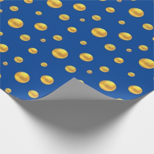 Elegant Gold Confetti op Royal Blue Cadeaupapier (Hoek)