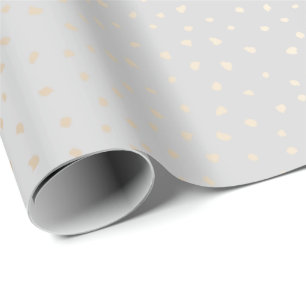 Elegant Gold Confetti op Silver Background Cadeaupapier