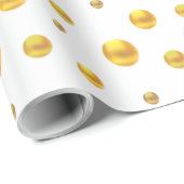 Elegant Gold Confetti op White Cadeaupapier (Rol Hoek)