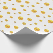Elegant Gold Confetti op White Cadeaupapier (Hoek)