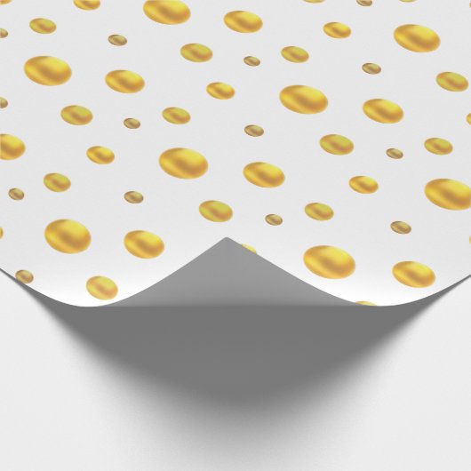 Elegant Gold Confetti op White Cadeaupapier (Hoek)