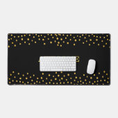 Elegant Gold Confetti op zwart Bureaumat (Keyboard & Muis)