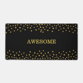 Elegant Gold Confetti op zwart Bureaumat (Voorkant)
