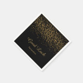 Elegant Gold Confetti op zwart Servetten (Hoek)