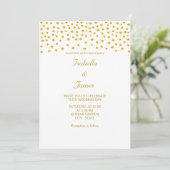 Elegant Gold Confetti op zwart-wit Kaart (Staand voorkant)