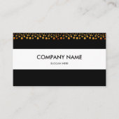 Elegant Gold Confetti op zwart-wit Visitekaartje (Voorkant)