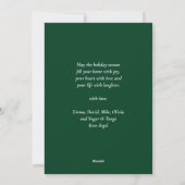 Elegant Gold Confetti Pine Foliage Moderne Script Feestdagenkaart (Achterkant)