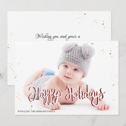 Elegant Gold Confetti Prettige feestdagen Foto (Voorkant / Achterkant)