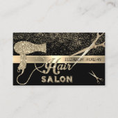 Elegant Gold Confetti, schaar, haardroger Visitekaartje (Voorkant)