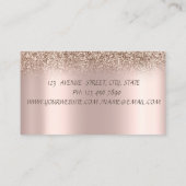 Elegant Gold Confetti Scissors Roos Gold Glitter Visitekaartje (Achterkant)