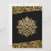 Elegant Gold Confetti Snowflakes New Year Party Kaart (Achterkant)