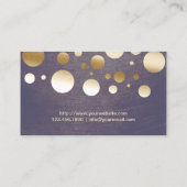 Elegant Gold Confetti Stippen Beauty Salon Visitekaartje (Achterkant)