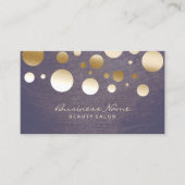 Elegant Gold Confetti Stippen Beauty Salon Visitekaartje (Voorkant)